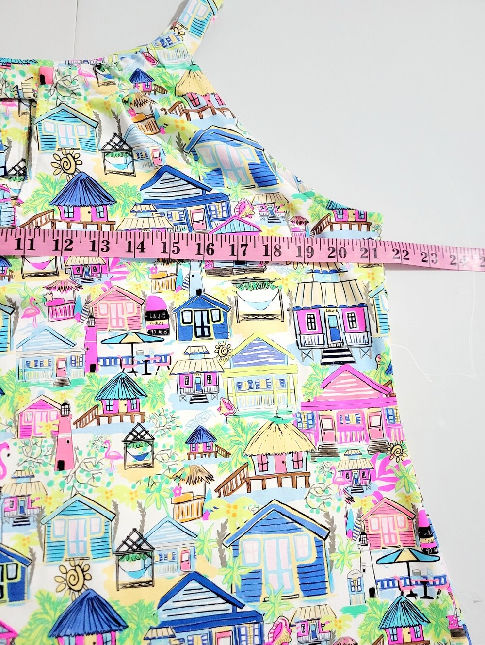Lulu-B XL Coastal Grandma Beach House Print Shift Dress SPF Resort Tropical - Picture 9 of 12